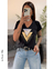 Remera en algodón peinado premium, aplique glitter lentejuelas, triangulos +colores x talles en internet