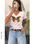 Imagen de Remera en algodón peinado premium, aplique glitter lentejuelas, mariposa +colores x talles -