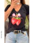 Remera en algodón peinado premium, estampa serigrafica, frutillas +colores x talles - tienda online