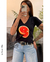Remera en algodón peinado premium, estampa serigrafica, naranja +colores x talles - santas no hay