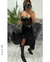 Top simil cuero con tull - comprar online