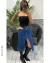 Pollera "Pampi" de jeans rigidra xtalle - comprar online