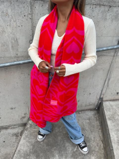 Bufanda corazón fucsia
