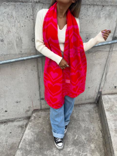 Bufanda corazón fucsia