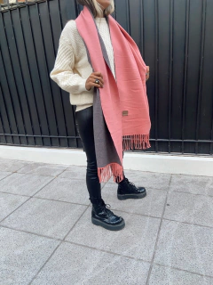 Mantón doble faz salmón/gris en internet