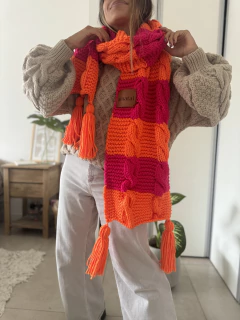 Bufanda Cala combinada naranja/fucsia - tienda online