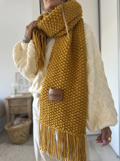 Bufanda Clau mostaza