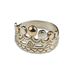 ANILLO PLATA Y ORO CORONA NNAN056