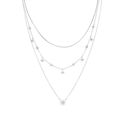 GARGANTILLA MULTIHILOS TRIPLE ESTRELLA EN PLATA 925