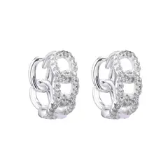 PAR DE AROS DE PLATA 925 HUGIES DE ESLABONES