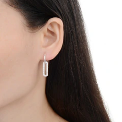 PAR DE AROS DE PLATA 925 HUGIES CON ARGOLLA CUBIC COLGANTE - comprar online