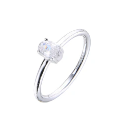 Anillo de plata 925 oval 4x6mm cubic