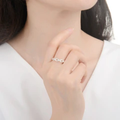 ANILLO DE PLATA 925 CADENA CON CUBIC - comprar online
