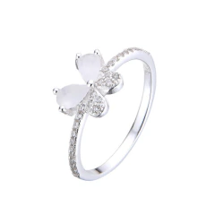 ANILLO DE PLATA 925 MARIPOSA NACAR Y CUBIC