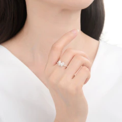 ANILLO DE PLATA 925 MARIPOSA NACAR Y CUBIC - comprar online