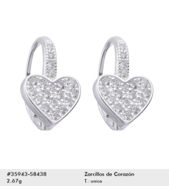 Aros de Corazón en plata 925