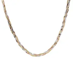 GARGANTILLA TRICOLOR TRENZADA DE PLATA 925
