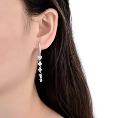 PAR DE AROS DE PLATA 925 HUGIES CUBIC COLGANTE - comprar online