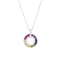 GARGANTILLA REDONDA MULTICOLOR EN PLATA 925