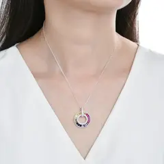 GARGANTILLA REDONDA MULTICOLOR EN PLATA 925 - comprar online