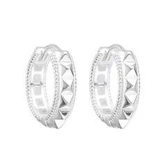 PAR DE AROS DE PLATA 925 Huggies de Púas 16mm