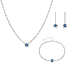 CONJUNTO DE CUBIC Y ZAF CUADRADO DE PLATA 925