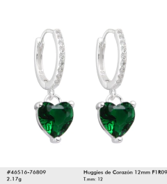 AROS MODELO Huggies de Corazón 12mm en plata 925