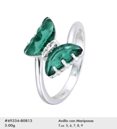 Anillo con Mariposas en plata 925