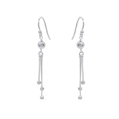 PAR DE AROS DE PLATA 925 Colgante de Bolita