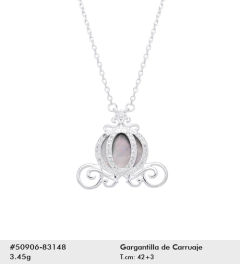 Gargantilla Carruaje de Cenicienta . En Plata 925