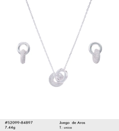 AROS CON DONAS ENTRELAZADAS DE CUBIC Y PLATA 925 - comprar online