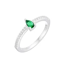 ANILLO DE PLATA 925 LAGRINA VERDE Y CUBIC