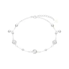 PULSERA CON BOLITAS FACETADAS DE PLATA 925