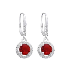 Aros redondos con cubic en plata 925