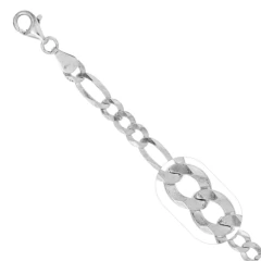 CADENA FIGARO 3X1 EN PLATA 925
