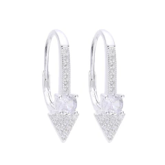 PAR DE AROS DE PLATA 925 FLECHA GRANDE