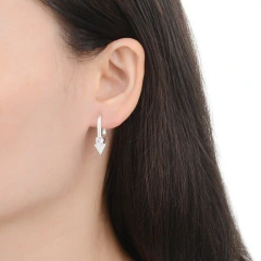PAR DE AROS DE PLATA 925 FLECHA GRANDE - comprar online
