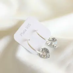 AROS SW HOOP CORAZON EN PLATA