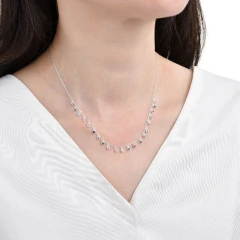GARGANTILLA CON CUBIC COLGANTES EN PLATA 925 - comprar online