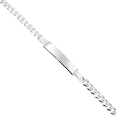 PULSERA DE IDENTIDAD GROUMET FACETADA DE PLATA 925 - comprar online