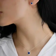CONJUNTO REDONDO CON CUBIC DE PLATA 925 - Siglo XXI