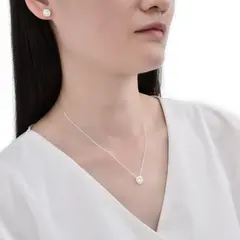 CONJUNTO DE PLATA Y CUBIC REDONDO - comprar online