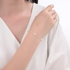 PULSERA CON BOLITAS FACETADAS DE PLATA 925 - comprar online