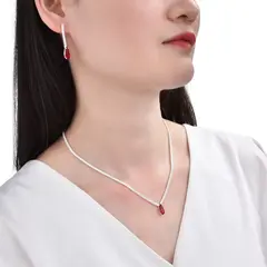 CONJUNTO TENIS COLGANTE DE PLATA 925 - tienda online