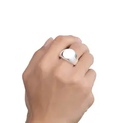 ANILLO DE PLATA 925 SELLO REDONDO ESCALONADO - comprar online