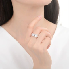ANILLO DE PLATA 925 DOBLE BAGUETE - comprar online
