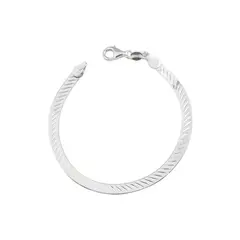 Pulsera Omega Plana En Plata 925