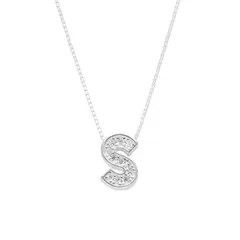 GARGANTILLA DE PLATA 925 LETRA S CON CUBIC