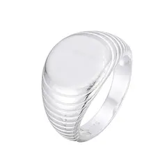 ANILLO DE PLATA 925 SELLO REDONDO ESCALONADO