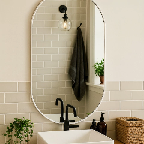 Espejo Pildora (Marco Burlete Negro o Blanco) - comprar online